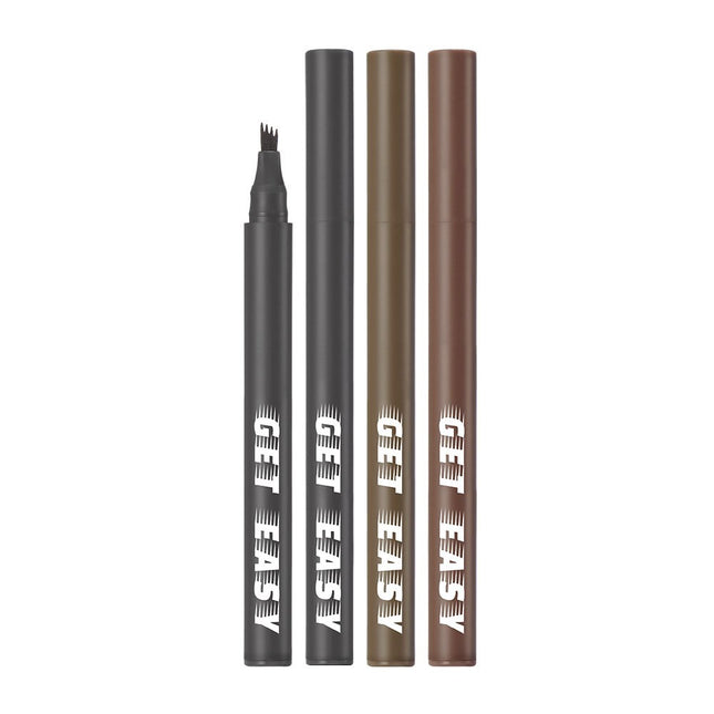 CHOSUNGAH  Get Easy Tattoo Brow Pen 4-Tip Fork Brush, Deep Gray, 1 count