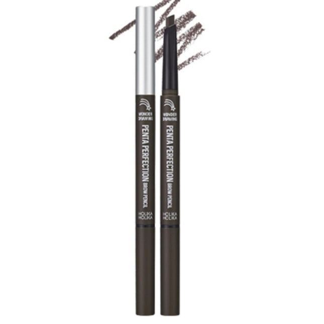 HOLIKA HOLIKA  Wonder Drawing Penta Perfection Brow Pencil 0.3g, Dark Brown, 1pc