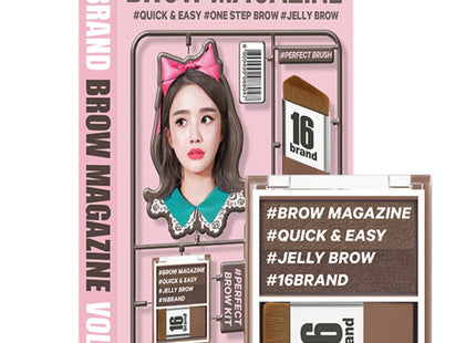 16BRAND  Eyebrow Magazine 3.6g Ash Brown 1 Count