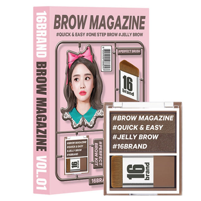 16BRAND  Eyebrow Magazine 3.6g Ash Brown 1 Count