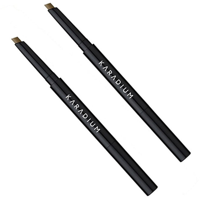 CARARDIUM Carardium Flat Eyebrow Auto Pencil 0.3g, No.2 Dark Brown, 2pcs