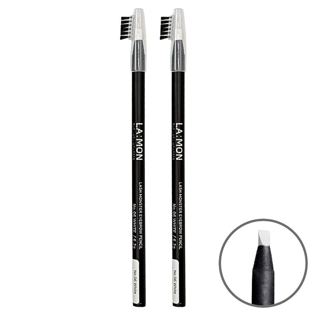 RAMON LASHMONSTER  Milano Eyebrow Pencil, 06 White, 2 Count