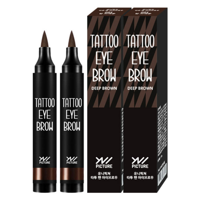 UNPICTURE Unpicture Tattoo Pen Eyebrow 3.5g Deep Brown + Deep Brown, 1 Count
