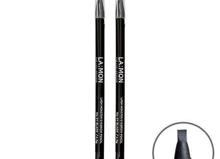 RAMON Lamong Lashmonster Milano Eyebrow Pencil, 01 Black, 2 Count