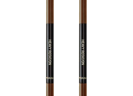NONE Heavy Rotation Hard Edge Eyebrow Auto Pencil 0.4g, 02 Natural Brown, 2pcs