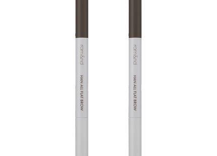 ROM&ND  Hanall Flat Eyebrow Auto Pencil 0.17g, Gentle Brown, 2 Count