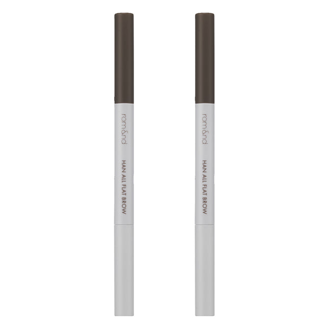 ROM&ND  Hanall Flat Eyebrow Auto Pencil 0.17g, Gentle Brown, 2 Count