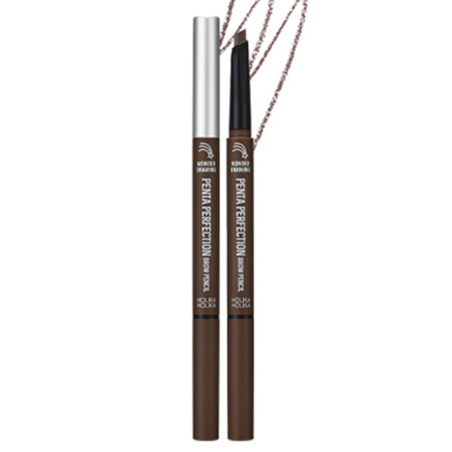 HOLIKA HOLIKA  Wonder Drawing Penta Perfection Brow Pencil 0.3g, 02 Natural Brown, 1 Count