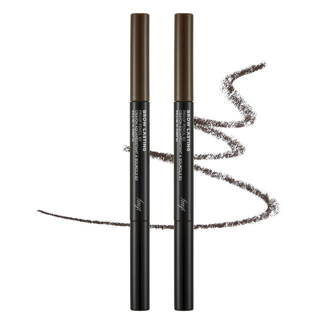 THE FACE SHOP  Brow Lasting Proof Eyebrow Pencil EX 0.2g, 03 Dark Brown, 2 Count