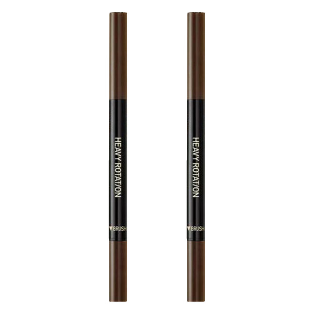 NONE Heavy Rotation Hard Edge Eyebrow Auto Pencil 0.4g, 03 Dark Brown, 2 Count
