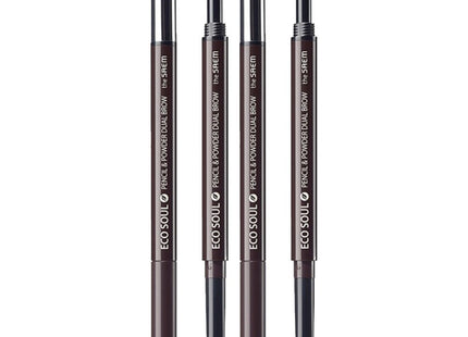 THE SAEM  Eco Soul Pencil & Powder Dual Brow, 03Dark Gray, 2pcs