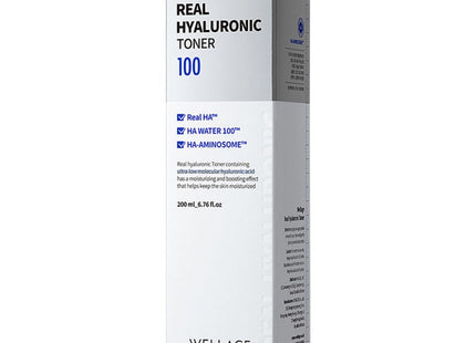 WELLAGE  Real Hyaluronic 100 Toner, 200ml, 1 pack