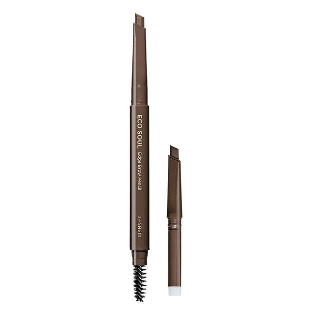 THE SAEM  Eco Soul Edge Brow Pencil + Refill Set, 02 Deep Brown, 1 Count