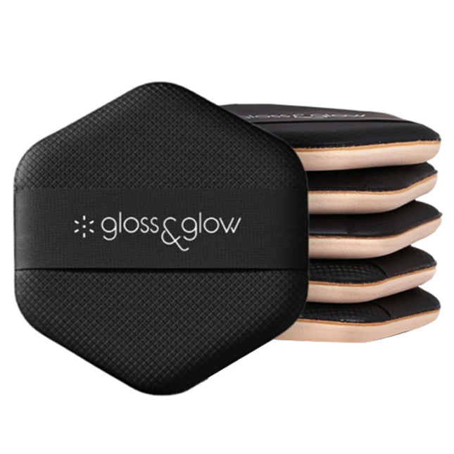 GLOSSNGLOW  Six-Edge Air Cushion Puff, Black, 1 Count