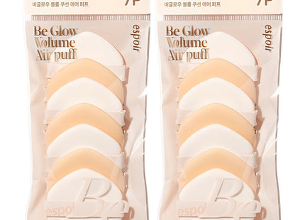 ESPOIR  BEGLOW VOLUME CUSHION AIR PUFF 7P, MIXED COLOR, 2 COUNT