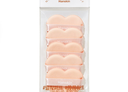 HANSKIN  Nudy Scene Heart Puff 5p, Mixed Colors, 1EA
