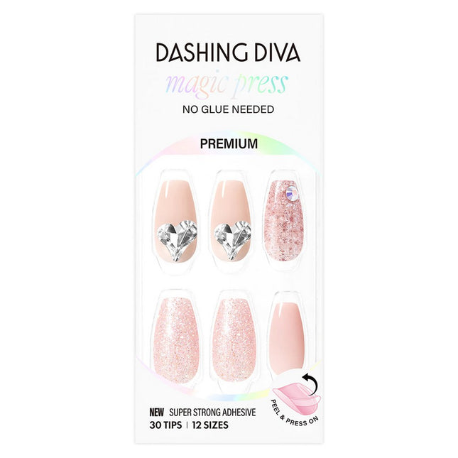 DASHING DIVA  MagicPress Nail Kit Love Hug Coffin, Pink, 1 Set
