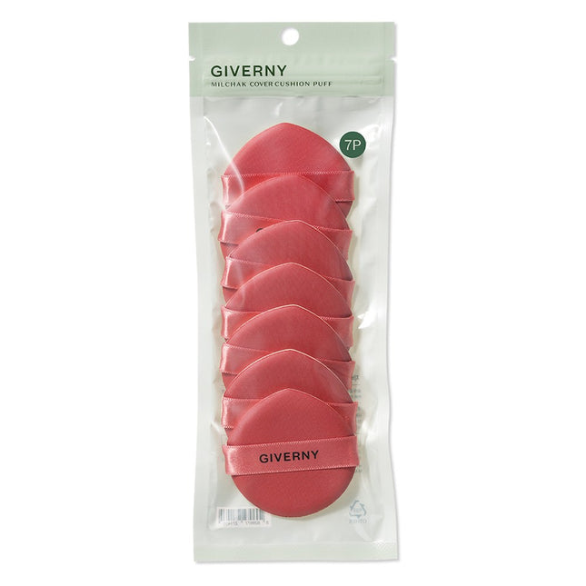 GIVERNY  Close Fit Cover Cushion Puff 7p, Red, 1pc