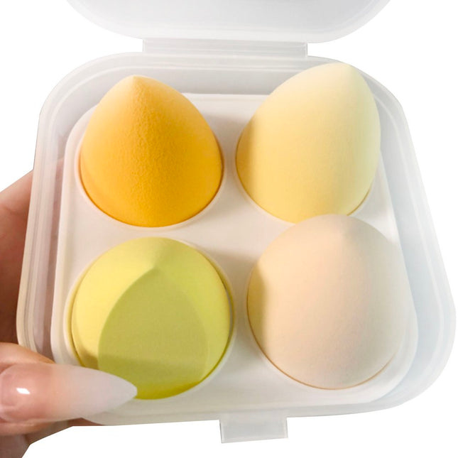 K-BEAUTY CITY  Water Drop Ddung Puff 4p + Case Set Mango Cheese 1 Set