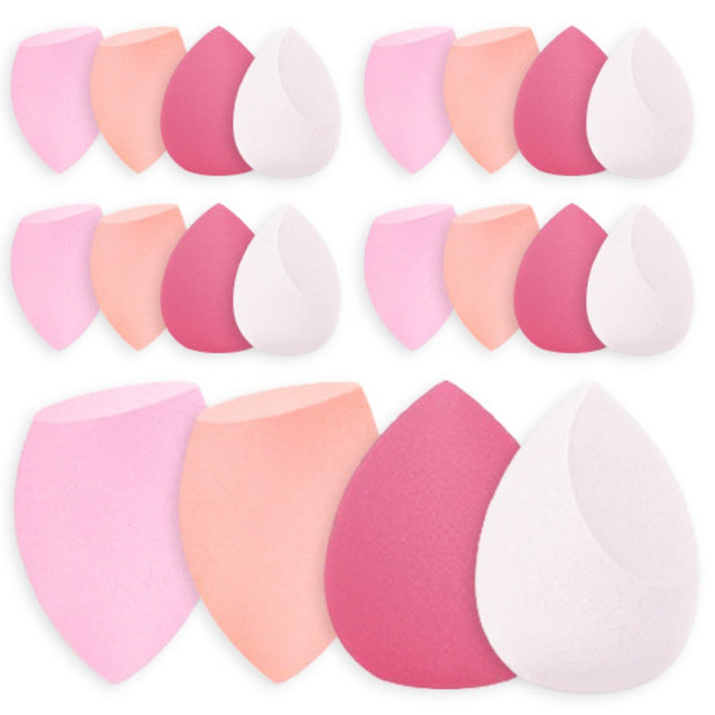 NONE Half Moon Large Capacity Water Drop Egg Cut Makeup Puff 20 Count Set Rose Pink, 1 Set