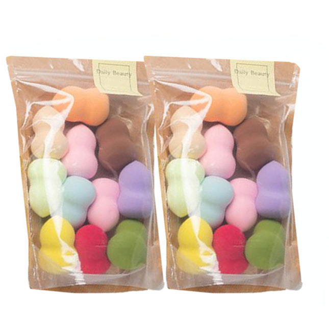 DAILYBEAUTY  Makeup Puff (Drop/Waterdrop/Snowman) (11P+11P) 22 pcs, Snowman+Snowman (11P 2 pcs), 1 pc