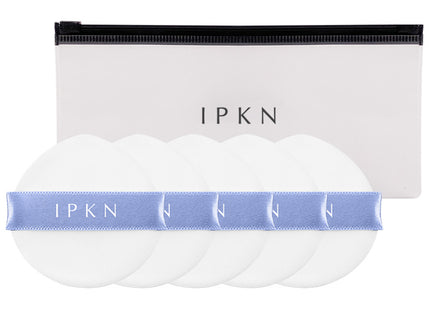 IPKUN  Skin Finish Fitting Rubycell Cushion Puff 5p + Pouch Set, Blue, 1 Set