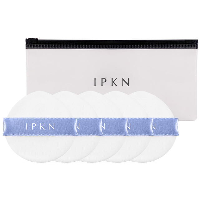 IPKUN  Skin Finish Fitting Rubycell Cushion Puff 5p + Pouch Set, Blue, 1 Set