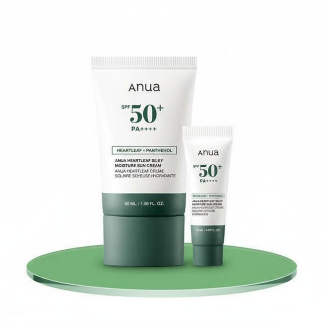 ANUA Heartleaf Silky Moisture Sun Cream 50ml +10ml Gift