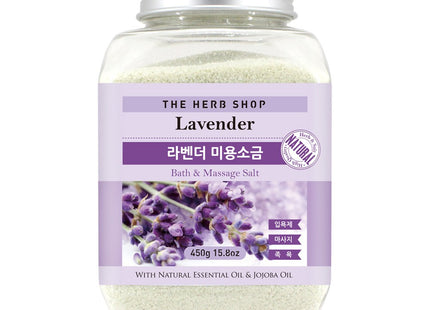THE HERB SHOP  Massage Beauty Salt Lavender, 450g, 1 Count