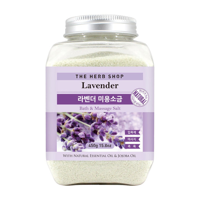 THE HERB SHOP  Massage Beauty Salt Lavender, 450g, 1 Count