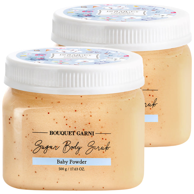 BOUQUET GARNI  Sugar Body Scrub Baby Powder, 500g, 2 Count
