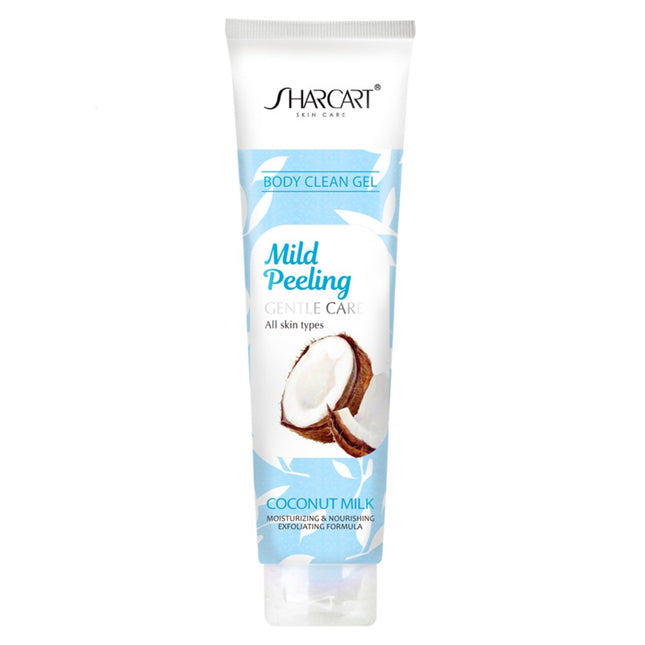 SHAKAT  Face & Body Exfoliating Peeling Gel Coconut Milk Scent, 310ml, 1 Count