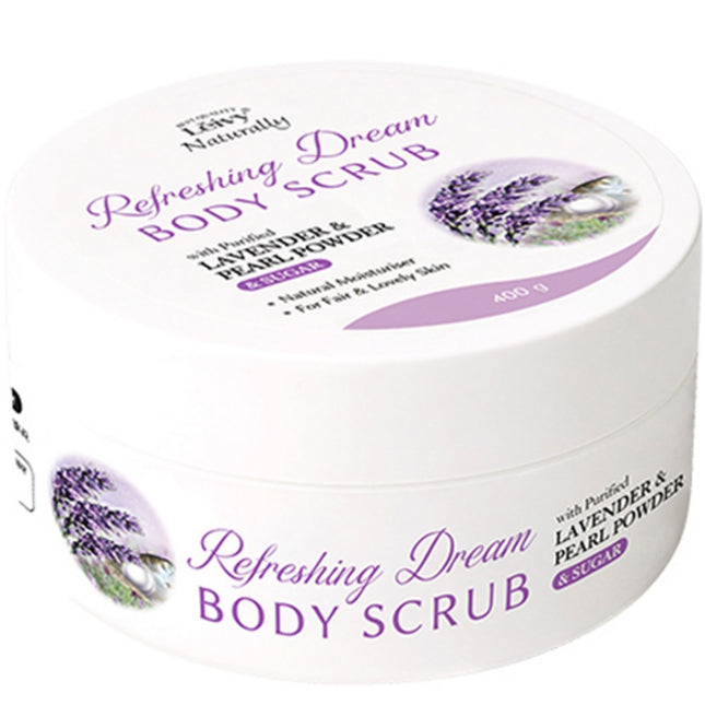 LEIVY  Shower Scrub Sweet Vanilla Lavender Scent 400g 1 Pack