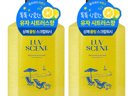 LUVCENT Holiday Vacance Scrub Wash Yuja Citrus Scent 500ml 2 Pack