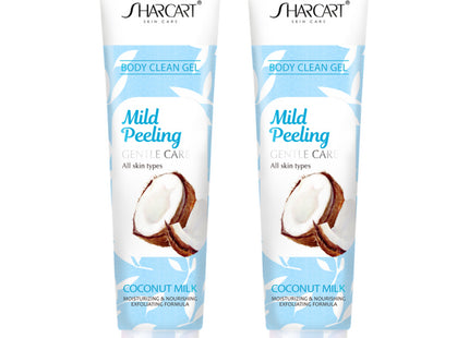 SHAKAAT  Face & Body Exfoliating Peeling Gel Coconut Milk Scent 310ml 2 Count