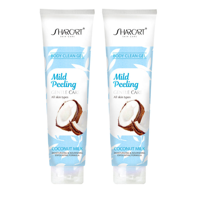 SHAKAAT  Face & Body Exfoliating Peeling Gel Coconut Milk Scent 310ml 2 Count