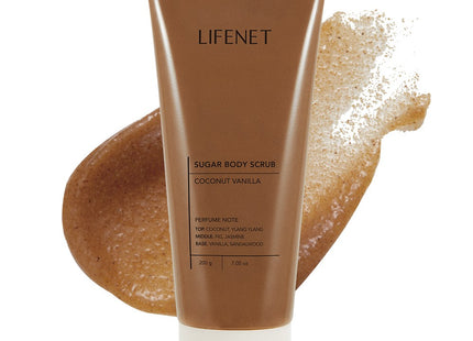 LIFENET SUGAR Gentle Hypoallergenic Body Scrub Coconut Vanilla 200g 1pc