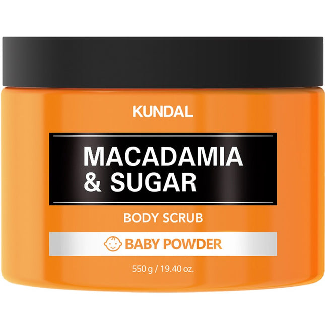 KUNDAL  Macadamia & Sugar Body Scrub Baby Powder 550g 1 count