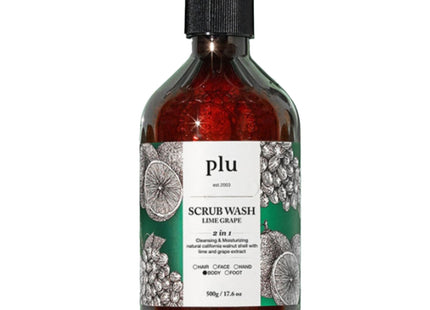 FLU  Daily Scrub Body Wash Lime Grape, 500g, 2 Count