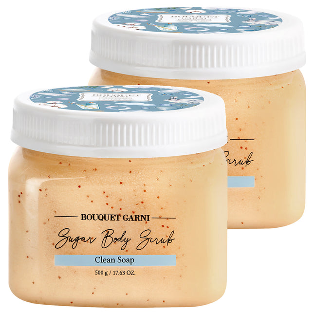 BOUQUET GARNI  Sugar Body Scrub Clean Soap, 500g, Set of 2