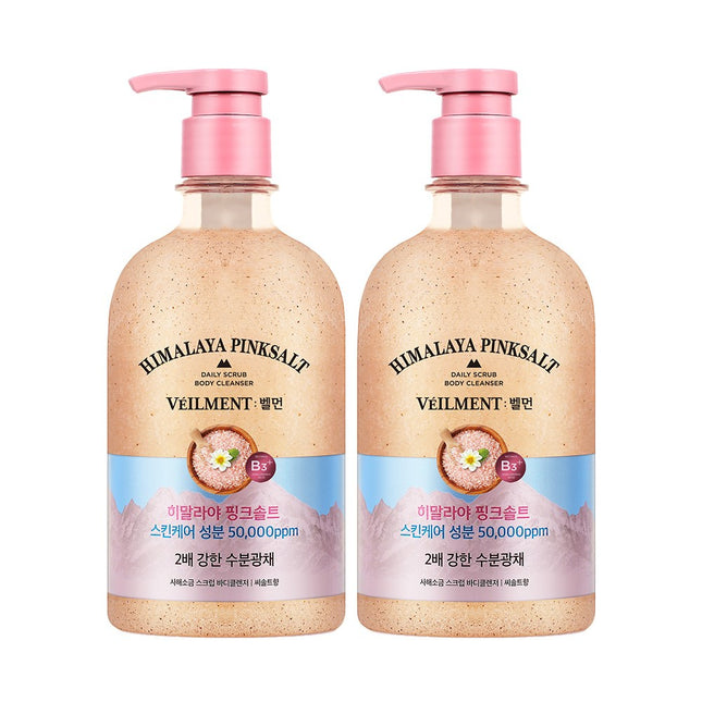 BELLMAN  Spa Moisture Glow Mild Salty Scrub Body Wash Himalayan Pink Salt, 580ml, 2 Count