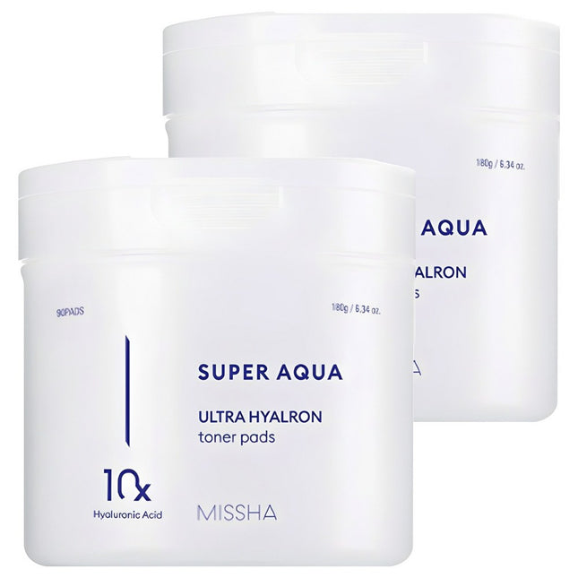 MISSHA  Super Aqua Ultra Hyalron Toner Pad 180g, 90ea, 2 Pack