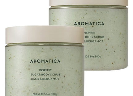 AROMATICA  In-Spirit Sugar Body Scrub Basil & Bergamot 300g, 2 Count
