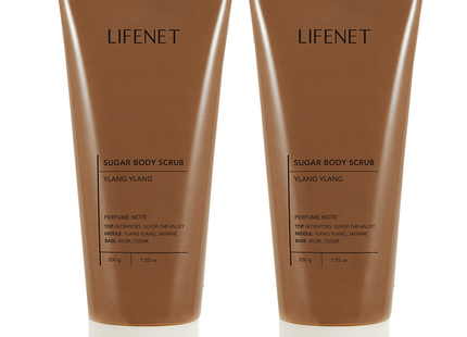 LIFENET SUGAR Gentle Low-Irritation Body Scrub Ylang Ylang, 200g, 2 Count