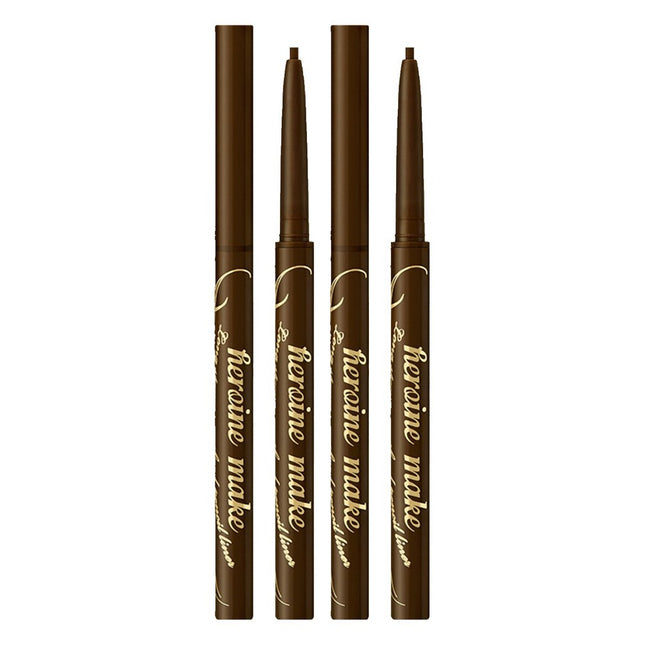 HEROINE MAKE  Long Stay Smooth Gel Pencil Eyeliner 0.1g, Dark Brown, 2 Count