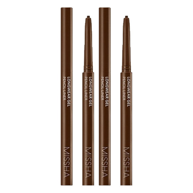 MISSHA  Long Wear Gel Pencil Liner 0.14g, Camel Brown, 2 Count