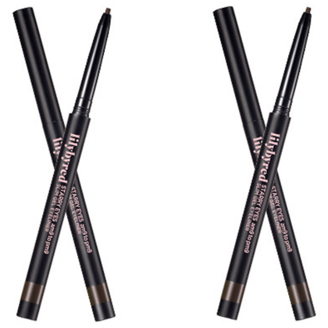 LILYBYRED  Starkeyes Nine to Nine Slim Gel Eyeliner 0.14g, 2 Matte Brown, Set of 2