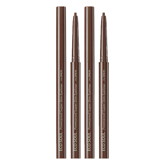 THE SAEM  Eco Soul Waterproof Ultra Slim Eyeliner 0.1g, Thrill Brown, 2 Count
