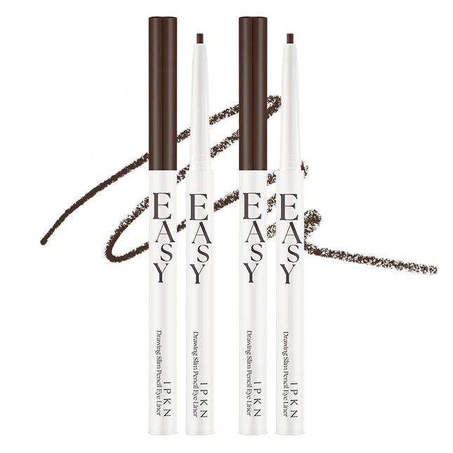 IPKN  Easy Drawing Slim Pencil Eyeliner 0.13g, 02 Brown, 2 Count