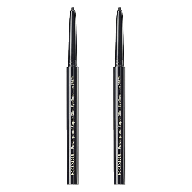 THE SAEM  Eco Soul Waterproof Ultra Slim Eyeliner 0.1g, Night Black, 2 count